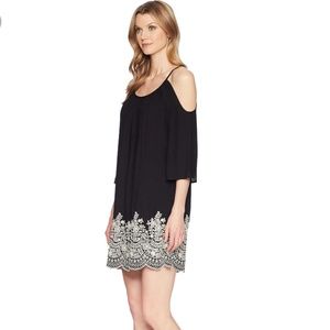 New Karen Kane black embroidered dress